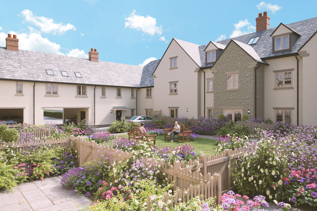 Example retirement scheme - showing Burford courtyard